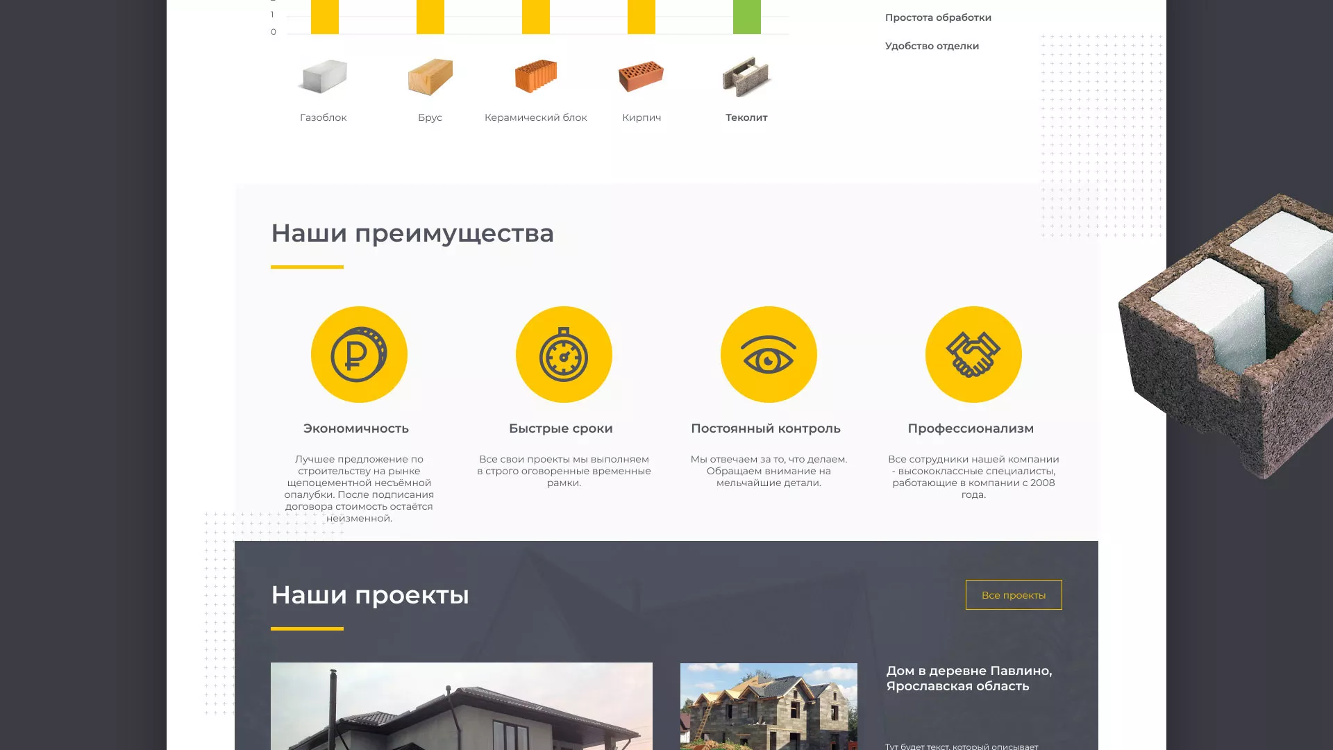 Создание сайта для строительной компании «ЭКОДОМ» в Тайге