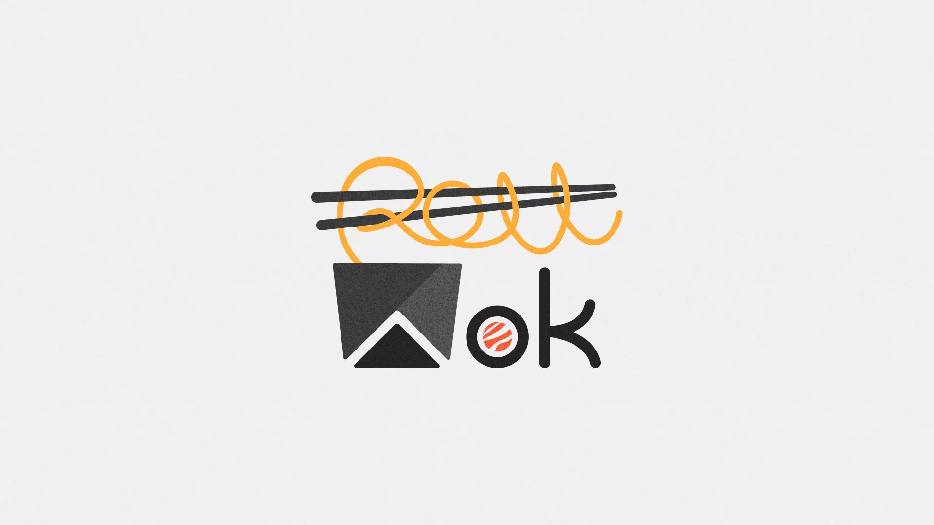 Разработка логотипа суши-бара «Roll Wok Club» в Тайге